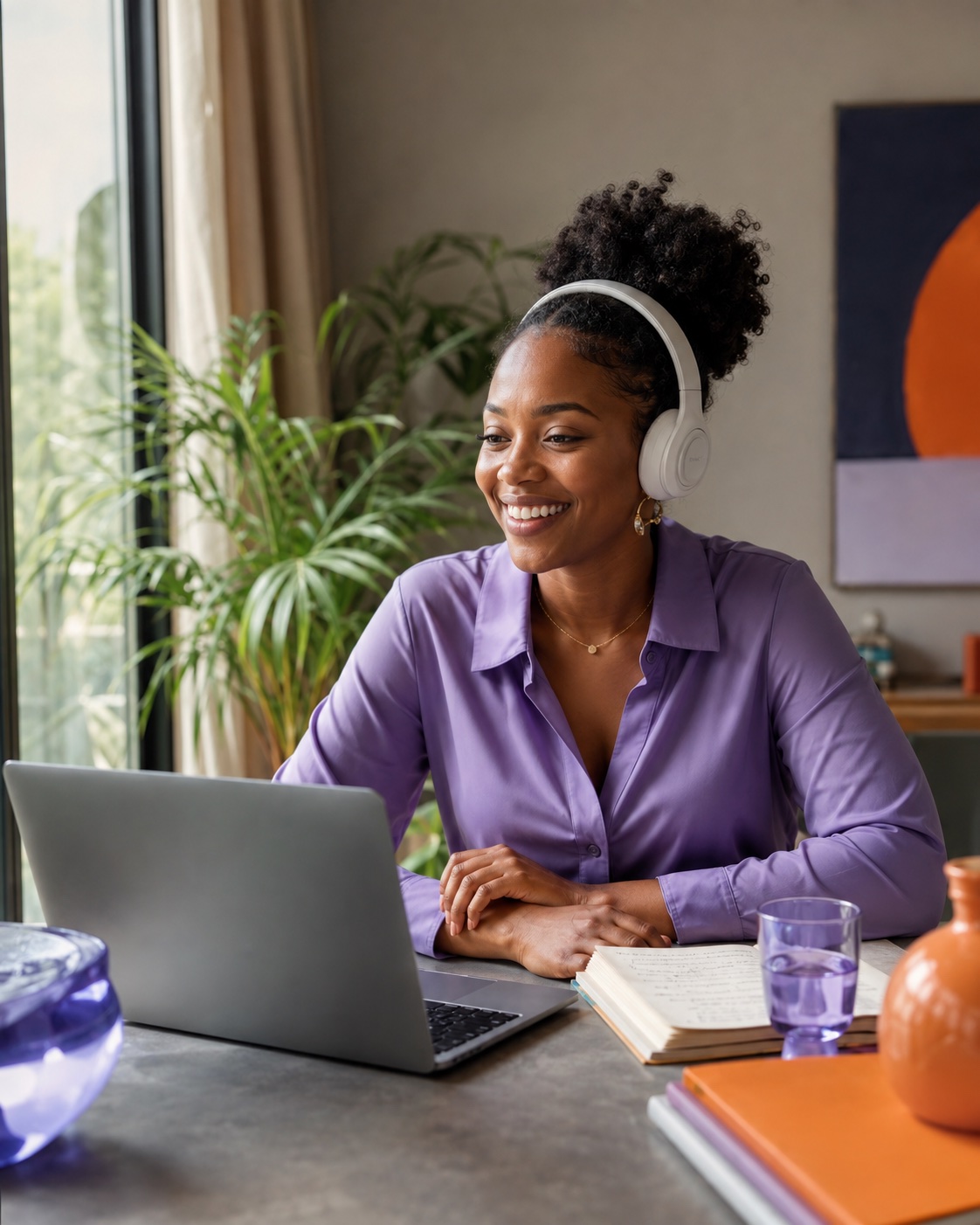 A professional learning French online from her Lagos home